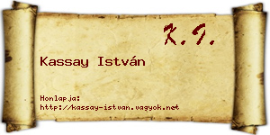 Kassay István névjegykártya