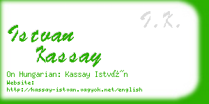 istvan kassay business card